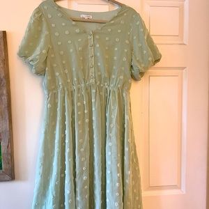 Baltic Born NWT Mila Sage Swiss Dot Dress